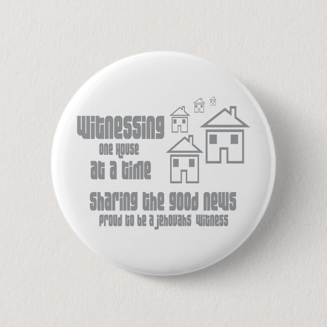 Jehovah's Witness Witnessing 2 Inch Round Button (Front)
