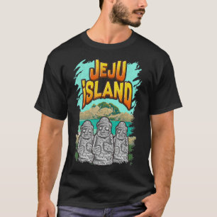Jeju Island South Korea Dol Hareubang Statues Vint T-Shirt