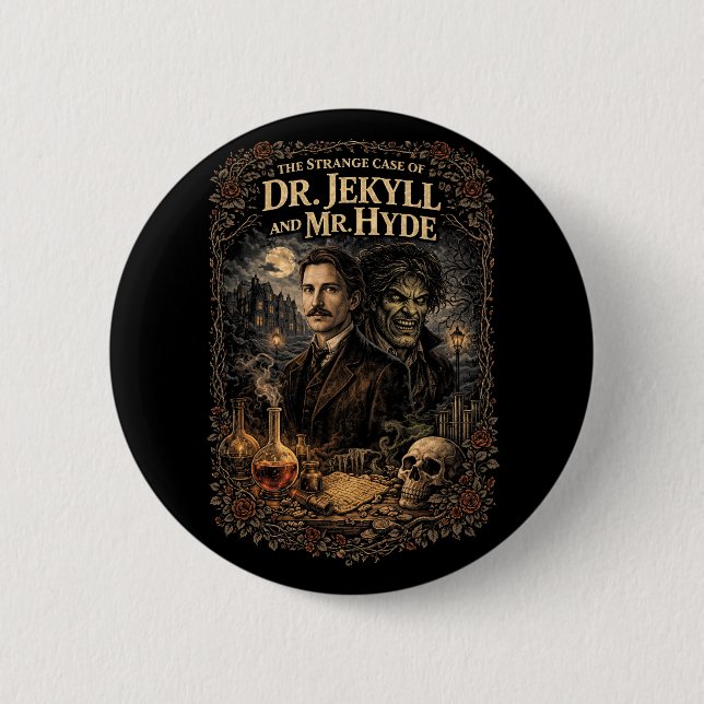 Jekyll and Hyde 2 Inch Round Button (Front)
