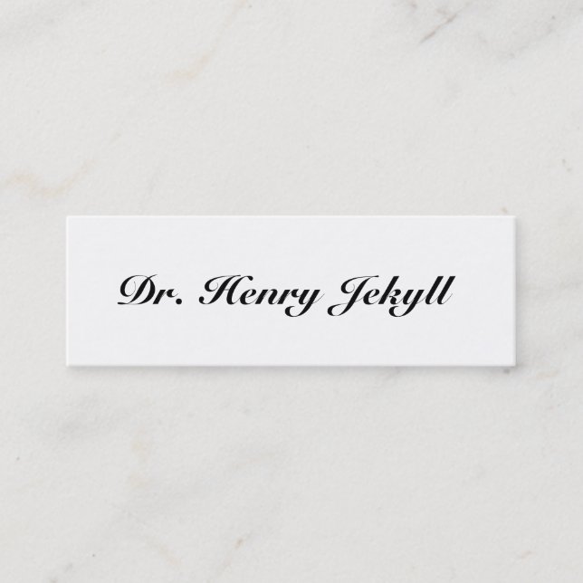 Jekyll / Hyde, 2 sided calling card (Front)