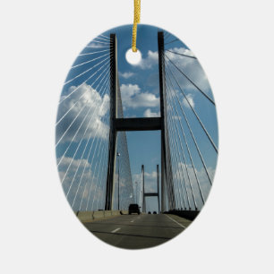 Jekyll Island Cable Bridge Ceramic Ornament