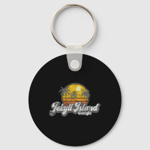 Jekyll Island Ga 70's Retro Fishing Boating Beach  Keychain