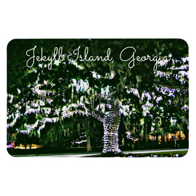 Jekyll Island GA Holiday Lights on Live Oak Tree Magnet (Horizontal)