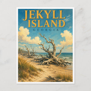 Jekyll Island Georgia Driftwood Beach GeoSaga Postcard