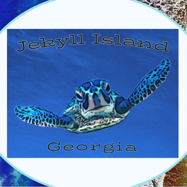 Jekyll Island Georgia Swimming Sea Turtle Postcard (Creator Uploaded)