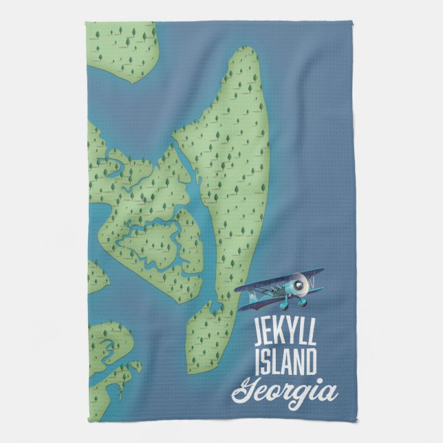 Jekyll Island Georgia USA map Kitchen Towel (Vertical)