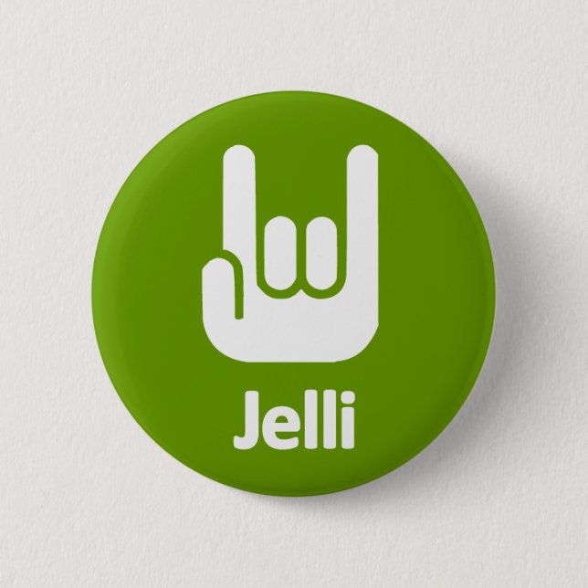 Jelli Rock Hands 2 Inch Round Button (Front)