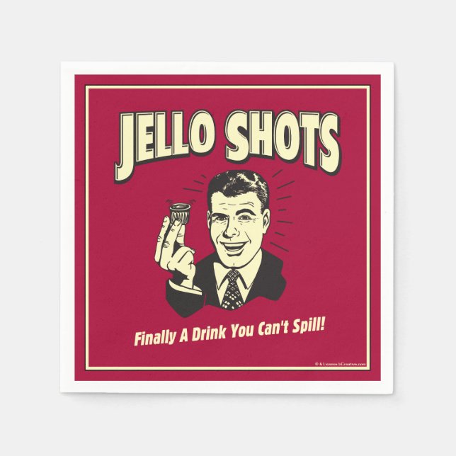 Jello Shots: Drink You Can't Spill Napkin (Front)
