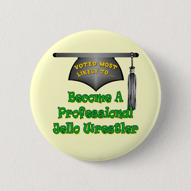 Jello Wrestler 2 Inch Round Button (Front)