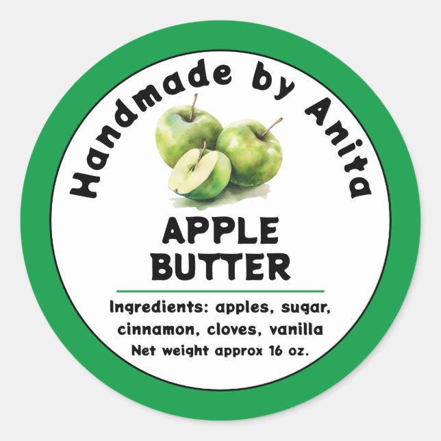 Jelly au beurre d'Apple moderne ou Étiquette à la  (Devant)