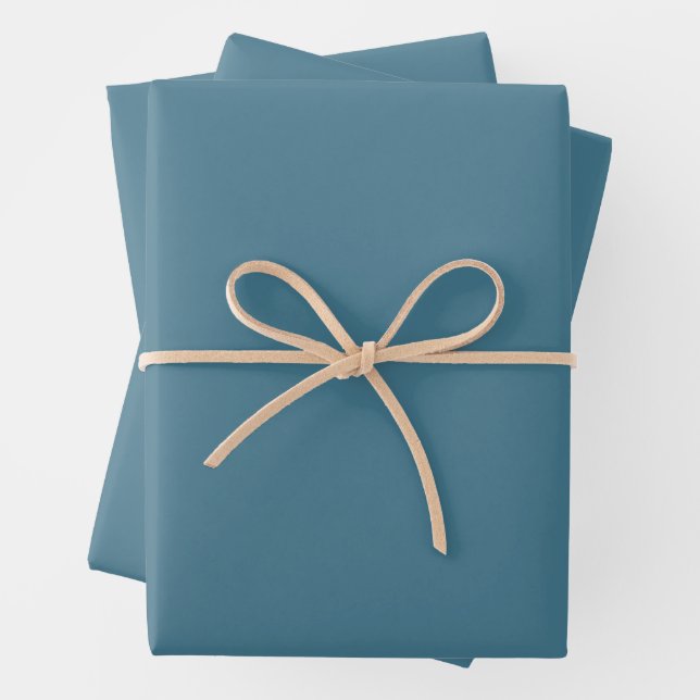 Jelly Bean Blue Solid Colour Wrapping Paper Sheet (In situ)