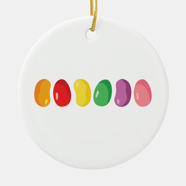 Jelly Bean border Ceramic Ornament (Front)