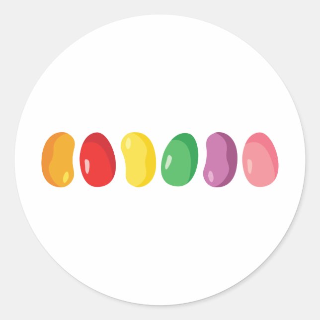Jelly Bean Border Classic Round Sticker (Front)