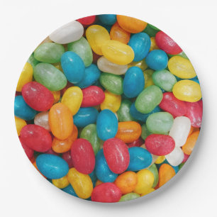 Jelly Bean Candies Colourful Paper Plate