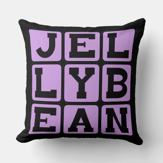 Jelly Bean, Flavoued Candy Throw Pillow (Front)