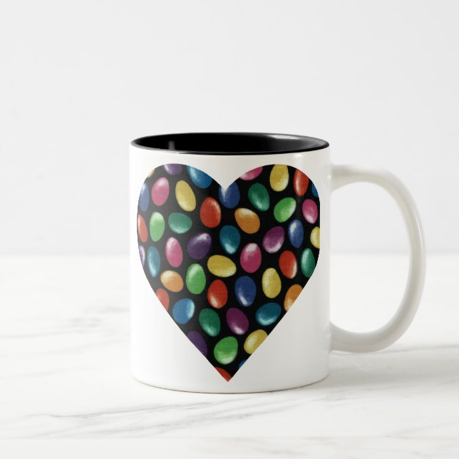 Jelly Bean Heart Two-Tone Coffee Mug (Right)