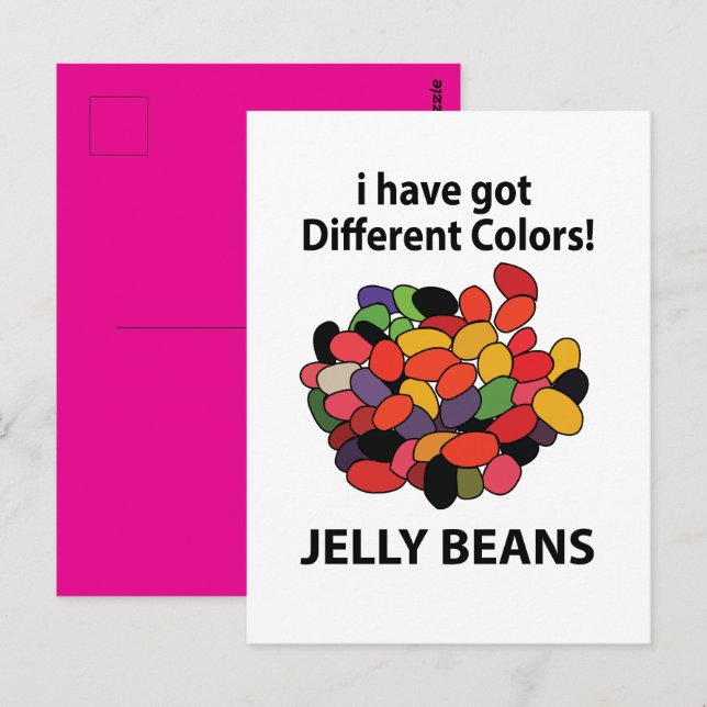 Jelly Beans Colourful Funny Jelly Beans Postcard (Front/Back)