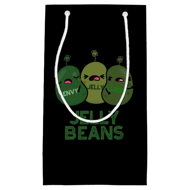 Jelly Beans Funny Jealous Candy Pun Dark BG Small Gift Bag (Front)
