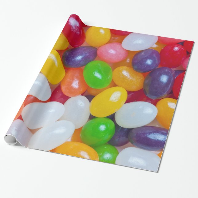 Jelly Beans - Jellybeans Easter Bean Background Wrapping Paper (Unrolled)