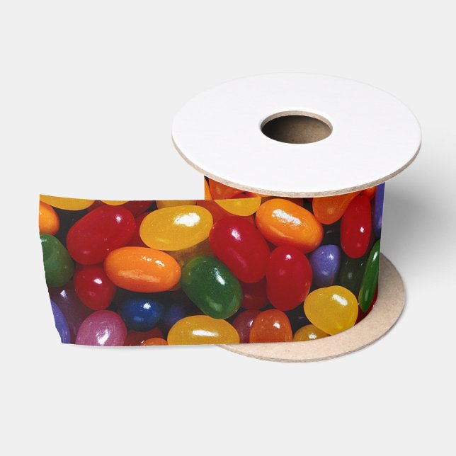 Jelly Beans on Silk Ribbon Satin Ribbon (Spool)