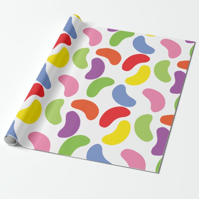 Jelly Beans Pattern Colourful Cute Wrapping Paper (Unrolled)