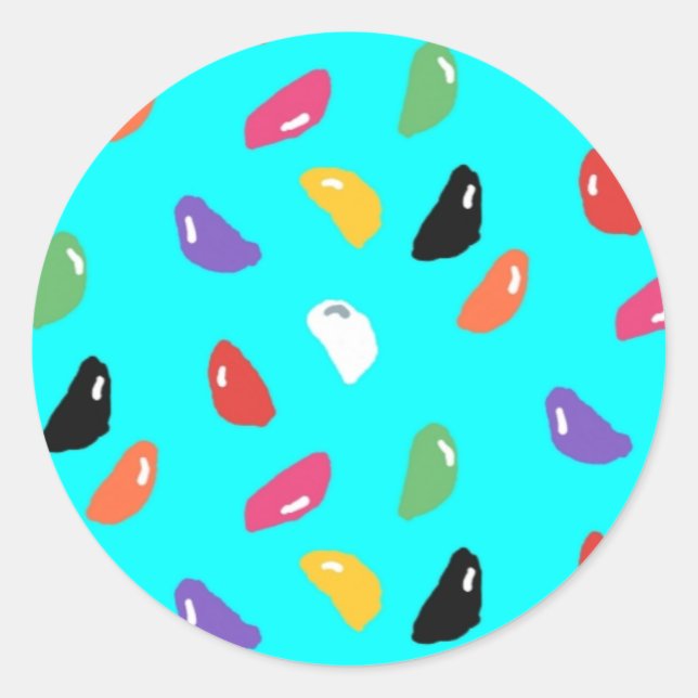 Jelly Beans Round Stickers  (Front)