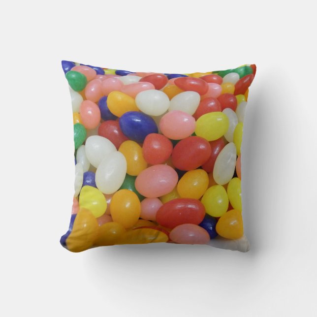 Jelly Beans Throw Pillow (Front)