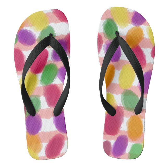 Jelly Candies Pink Stripes Flip Flops (Footbed)