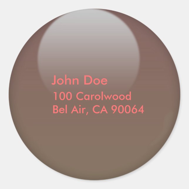 Jelly chocolate brown button envelope sealers classic round sticker (Front)