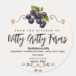 Jelly confiture Huckleberry préserver Étiquette pe