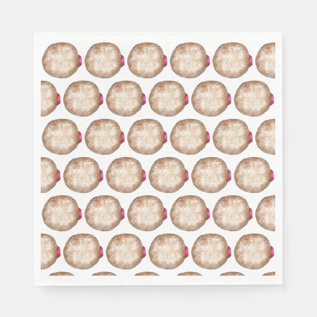 Jelly Doughnut Doughnut Hanukkah Chanukkah Sufgani Napkin (Front)