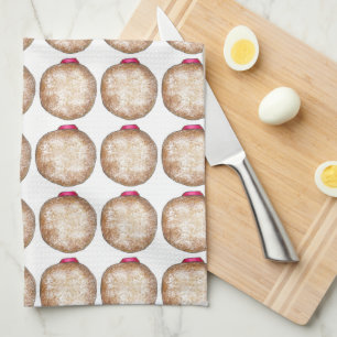 Jelly Doughnut Hanukkah Chanukah Holiday Sufganiyo Kitchen Towel