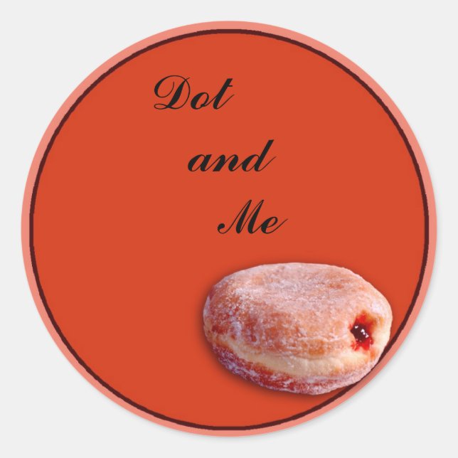 Jelly Filled Doughnut Classic Round Sticker (Front)