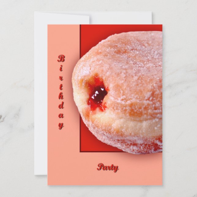 Jelly Filled Doughnut Invitation (Front)
