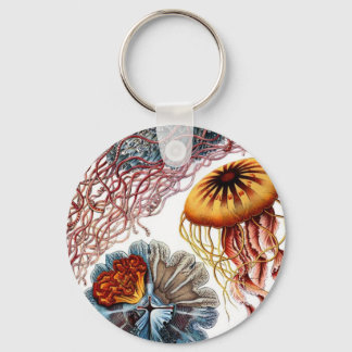 Jelly Fish by Ernst Haeckel Keychain