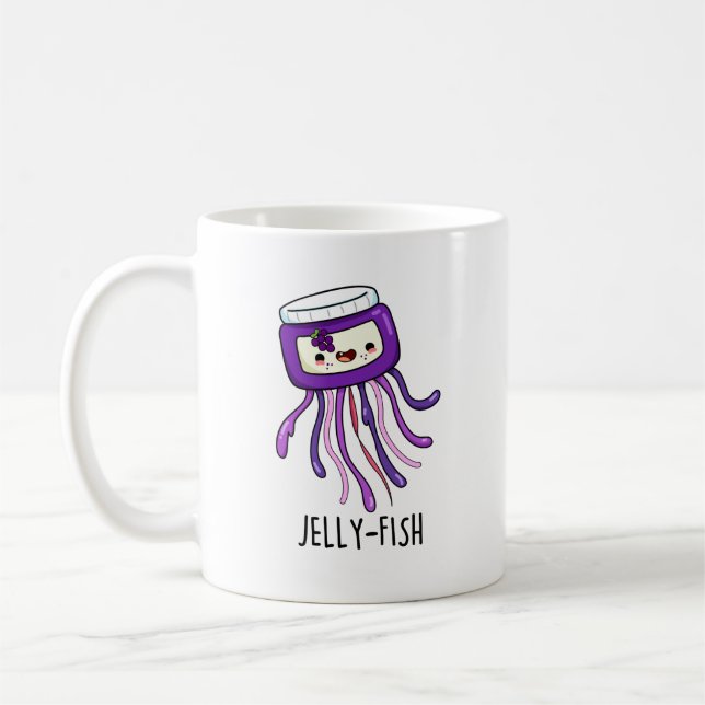 Jelly-fish Funny Jelly Jar Pun  Coffee Mug (Left)