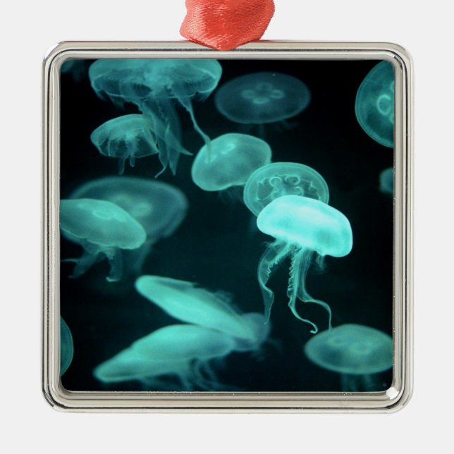 jelly fish glowing metal ornament (Front)