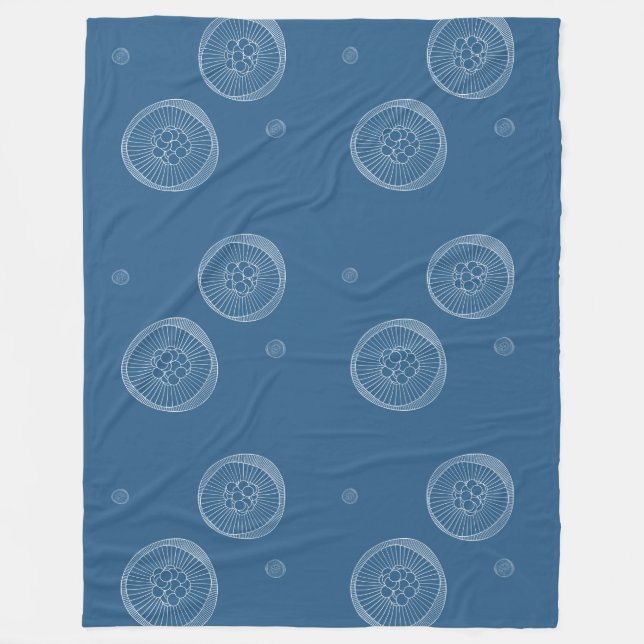 Jelly Fish seamless pattern + your ideas Fleece Blanket (Front)