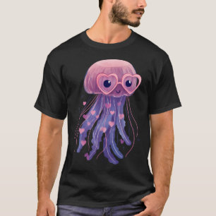 Jelly fish wearing heart glasses valentines day ca T-Shirt