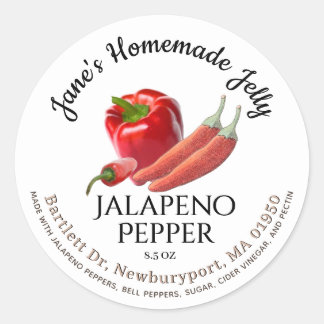 Jelly Label Vintage Jalapeño and Red Bell Pepper