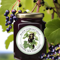 Jelly Label with Native Black Currant Illustration