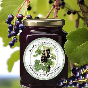 Jelly Label with Native Black Currant Illustration