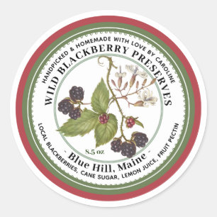 Jelly Label with Vintage BLACKBERRY Red Border