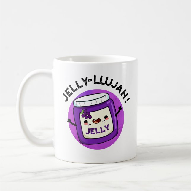 Jelly-llujah Funny Jelly Pun  Coffee Mug (Left)