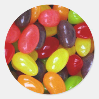 Jellybeans sweet message classic round sticker