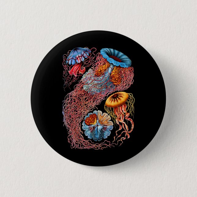 Jellyfish 2 Inch Round Button (Front)