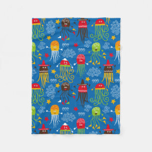 Jellyfish and Octopus Fleece Blanket