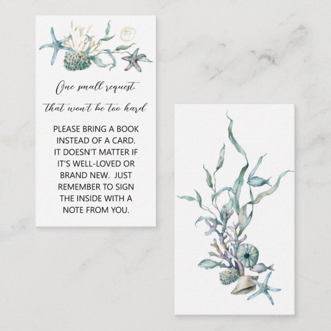 Jellyfish Baby Shower Book Request Enclosure (Front/Back)