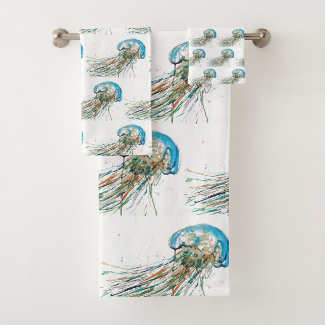 Jellyfish Bath Towel Set (Insitu)
