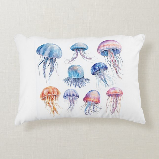 "Jellyfish Bliss" Throw Pillow (Front)